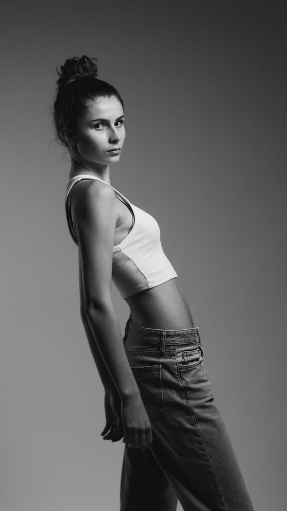 Shooting portrait femme noir et blanc